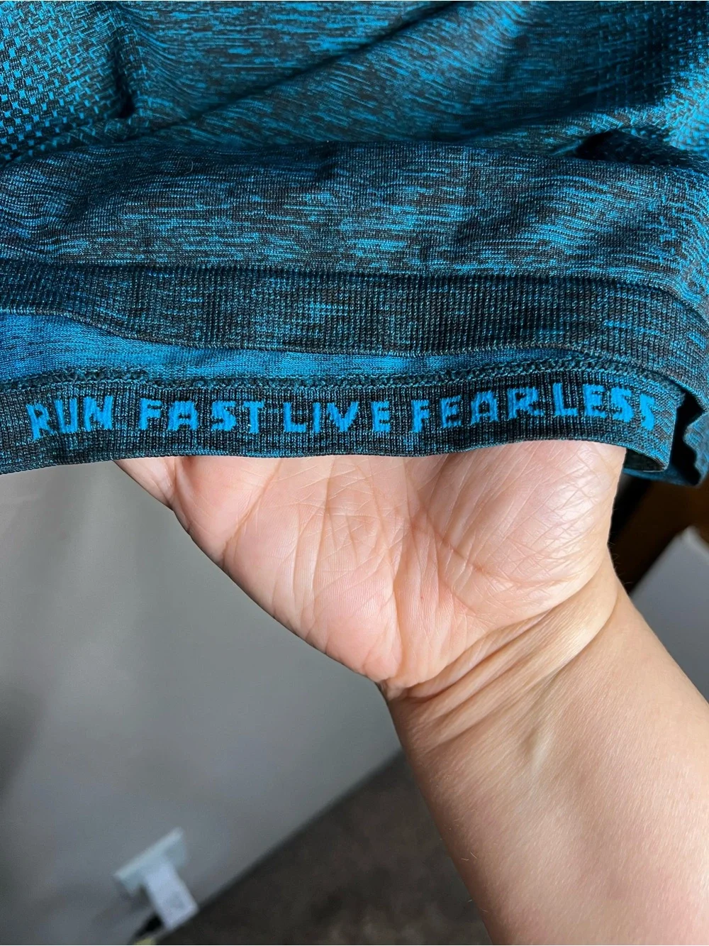 Nike Dri Fit Knit Long Sleeve Running Athletic‎ Teal Heathered Performance Top